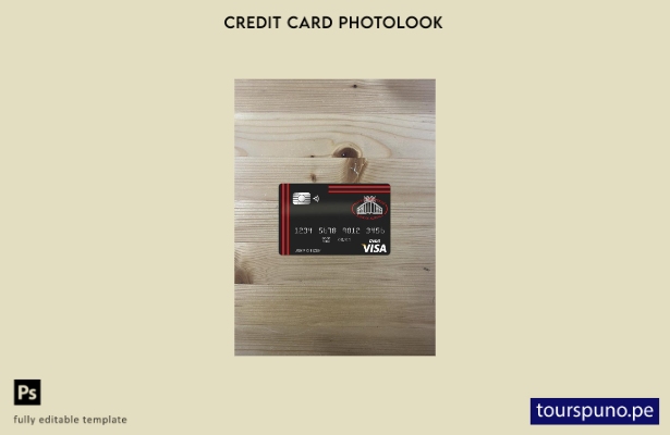listo para imprimir plantilla frontal de aspecto fotográfico de tarjeta visa ban